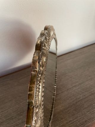 Specchio Ovale Cornice Argento