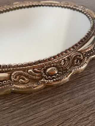 Specchio Ovale Cornice Argento