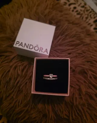 Anillos Pandora Corazón y Pavé Plata