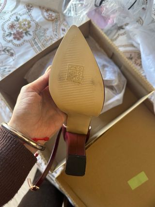 Zapatos tacón plataforma pulsera burdeos