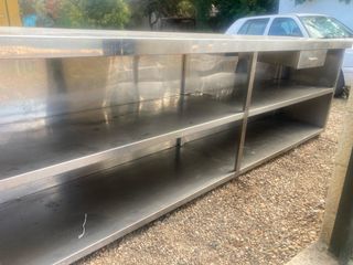 Mostrador/mesa trabajo acero inoxidable con baldas