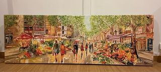 Cuadro panorámico urbano 150x49cm