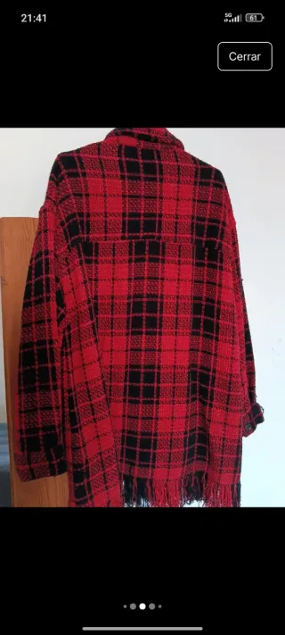 Sobrecamisa Zara cuadros rojo y negro