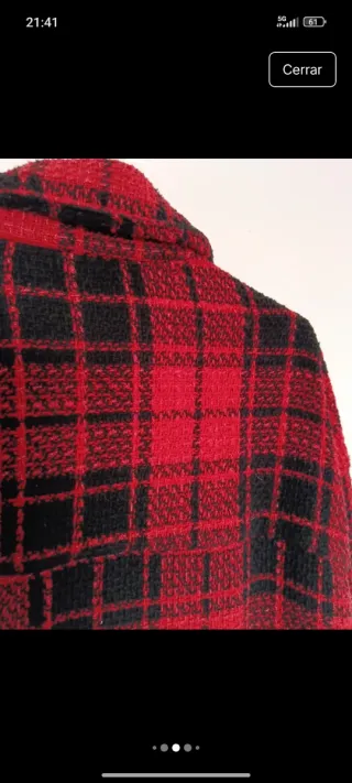 Sobrecamisa Zara cuadros rojo y negro