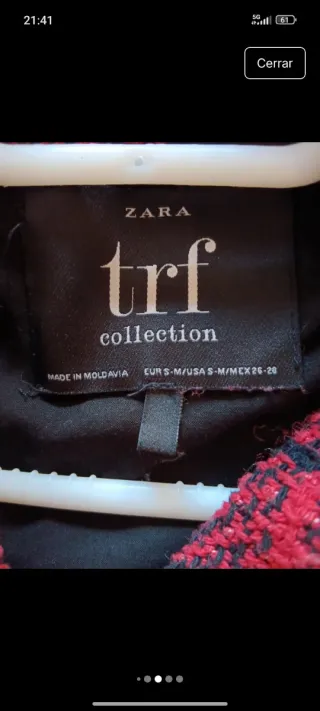 Sobrecamisa Zara cuadros rojo y negro