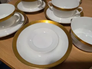 Juego Consomé Bidasoa Porcelana Oro