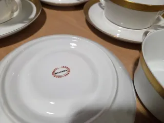 Juego Consomé Bidasoa Porcelana Oro