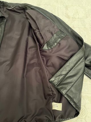 Abrigo de piel hombre negro