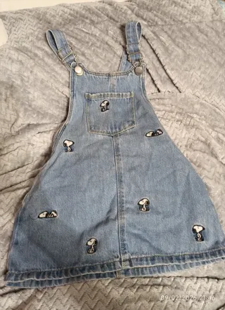 Vestido Peto Vaquero Niña Snoopy