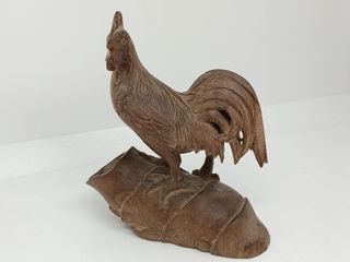 Gallo de madera tallado vintage