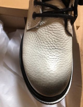 Botín de Piel blanco,forrado,fabricafo en Edpaña