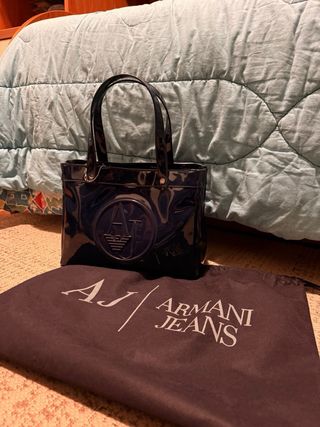 Borsa Armani Jeans verniciata blu