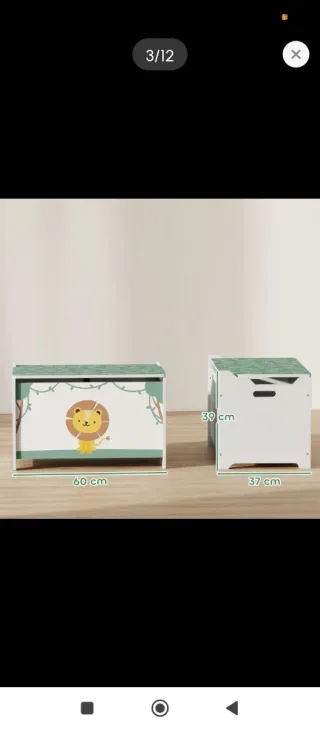 Baúl Infantil Decoración León Jungla