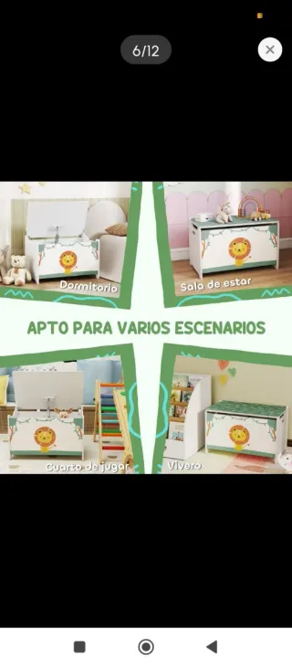 Baúl Infantil Decoración León Jungla
