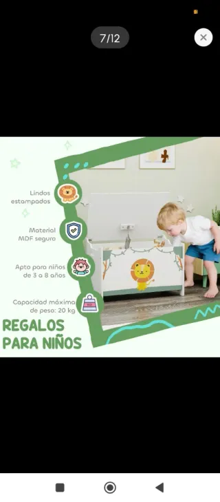 Baúl Infantil Decoración León Jungla