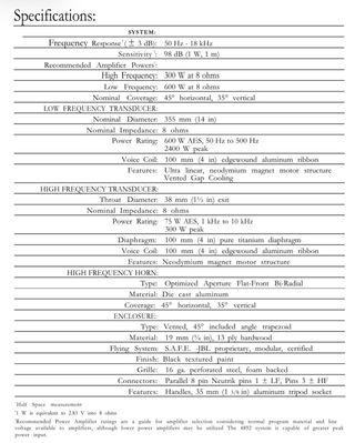 JBL Array Series 4892A