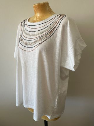 Blusa Woman manga corta bordada Talla L