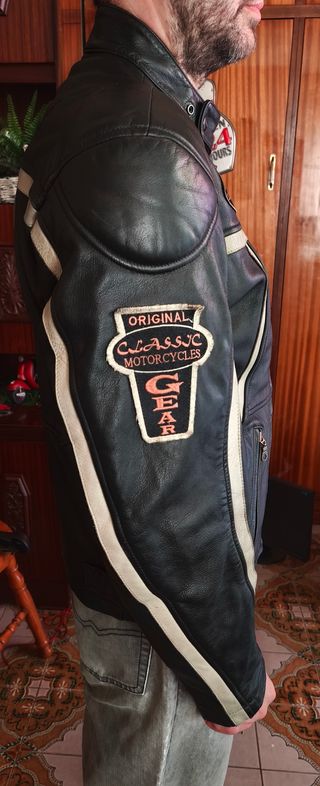 Chaqueta moto cuero RICHA Vintage pesada Única