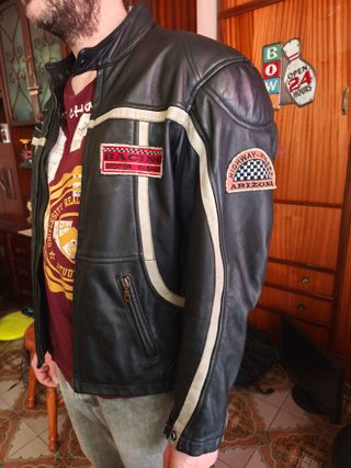 Chaqueta moto cuero RICHA Vintage pesada Única