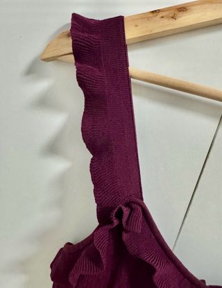 Vestido Zara punto fino burdeos