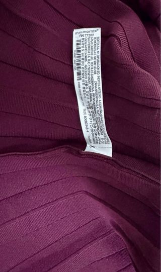 Vestido Zara punto fino burdeos