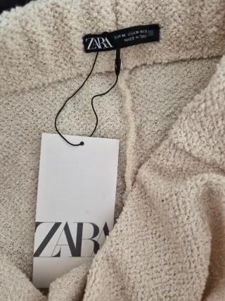 Falda Midi Zara Beige Rústica