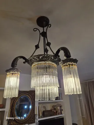 Lámpara de diseño cristal y metal