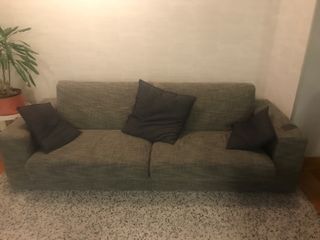 Sofá de tela gris 230x90