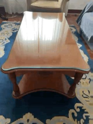 Carrito auxiliar cristal y metal dorado