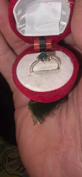 Anillo de pedida de Plata y Piedra Preciosa a mano