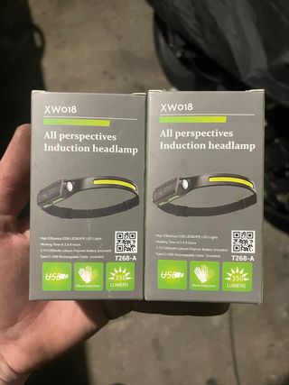 Linterna Frontal LED XW018 T268-A USB Recargable