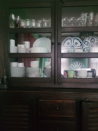 Vitrina rústica madera y cristal