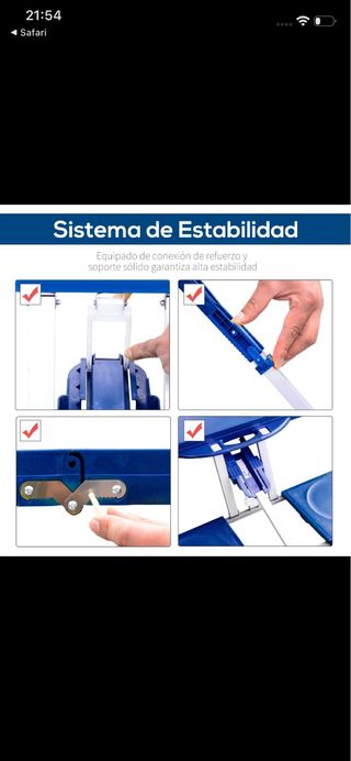 Tavolo da Campeggio Pieghevole Blu con Valigia