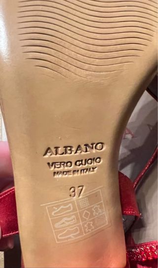 Sandalias Albano Rojas con Cristales