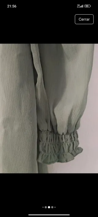 Blusa ASOS verde con fruncido