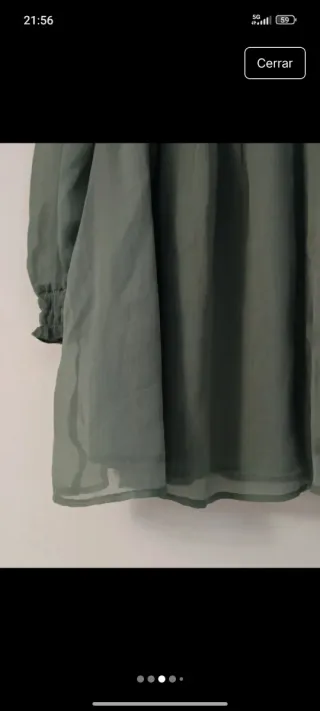 Blusa ASOS verde con fruncido