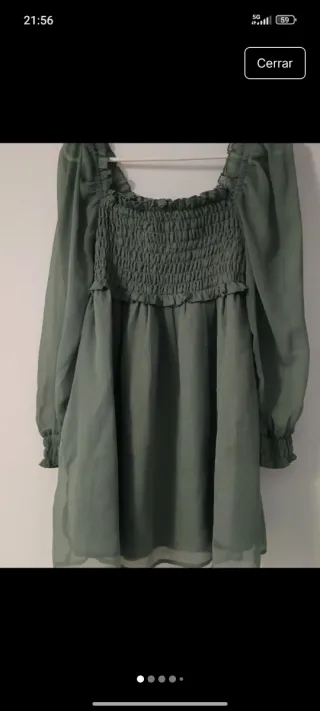 Blusa ASOS verde con fruncido