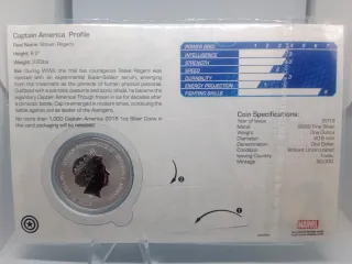 Moneda Plata Capitán América 1oz Blíster