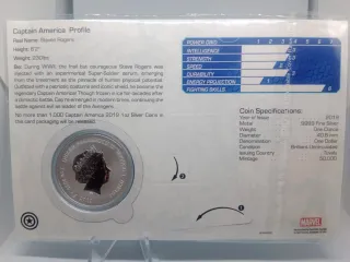 Moneda Plata Capitán América 1oz Blíster