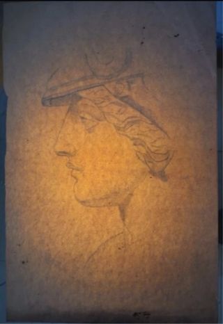 Disegno a carboncino con cornice – Atena