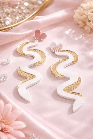 Pendientes metacrilato corazón serpiente
