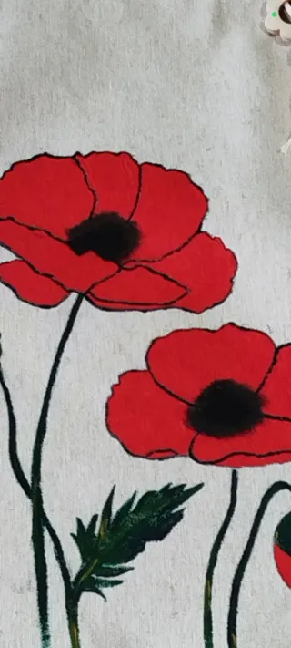 Bolso Tote Pintado a Mano Amapolas