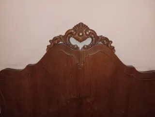 Cabezal cama antiguo madera para restaurar