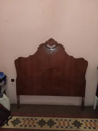 Cabezal cama antiguo madera para restaurar