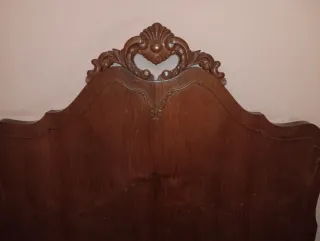 Cabezal cama antiguo madera para restaurar