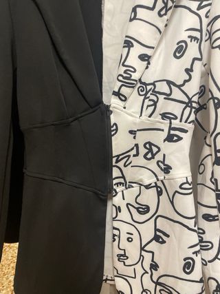 Americana Estampada Blanco y Negro