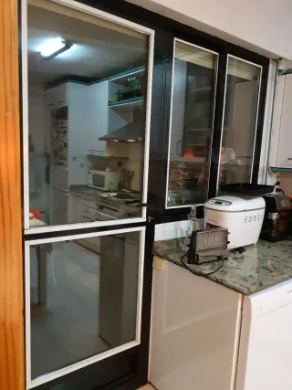 Lote (8) Ventanas aluminio negro doble cristal