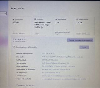 Portátil HP Plata y Negro