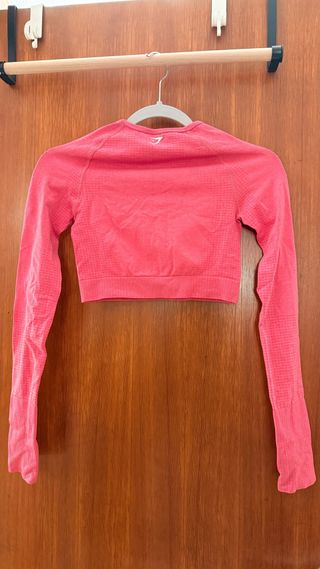 Gymshark seamless Top Manga Larga Rosa Talla XS