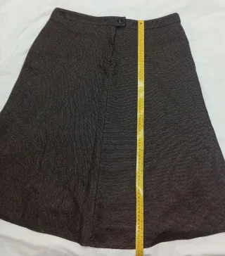 Falda midi marrón lana C&A
